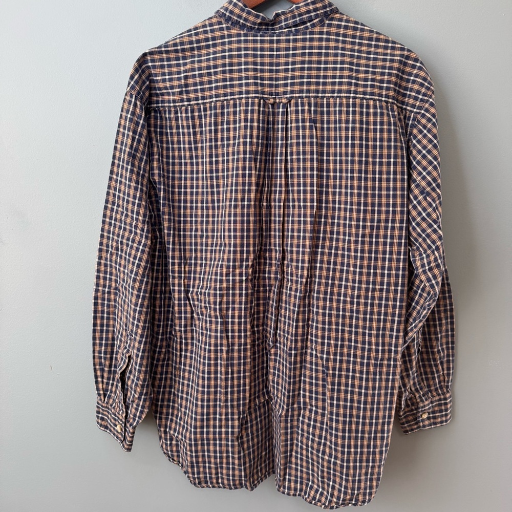 Columbia 100% Cotton Long Sleeve Button Up Shirt. Blue and Tan. Men’s  Large - Picture 6 of 10